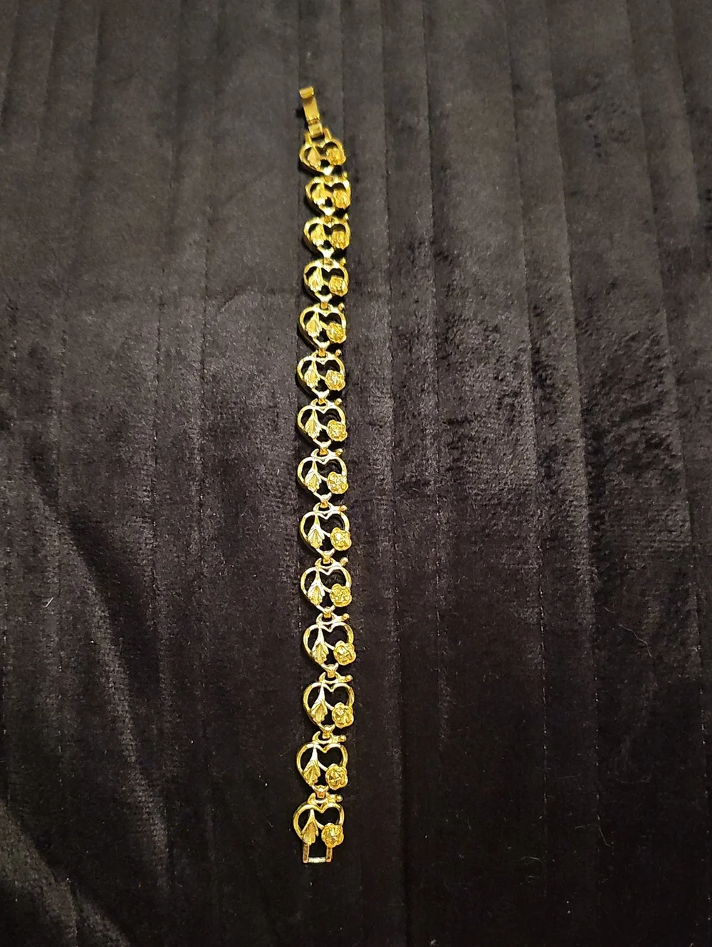 Gold Plated Floral Link Bracelet - Women Jewelry